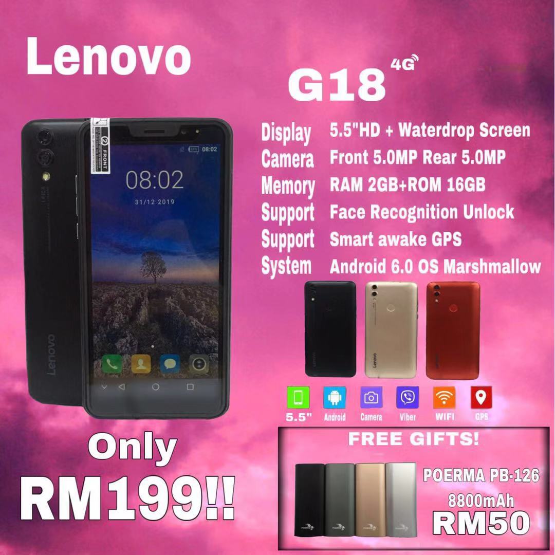 (RED)(FREE POWERBANK 8000mAh❗️❗️) LENOVO G18 5.5 INCH ANDROID PHONE